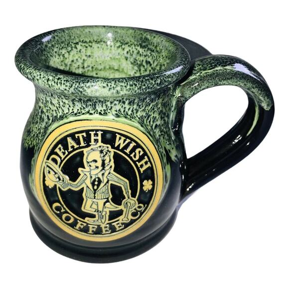 Rare Death Wish Lucky Larry Coffee Mug Collectible Deneen Pottery 2393/2500 NEW - Picture 2 of 12
